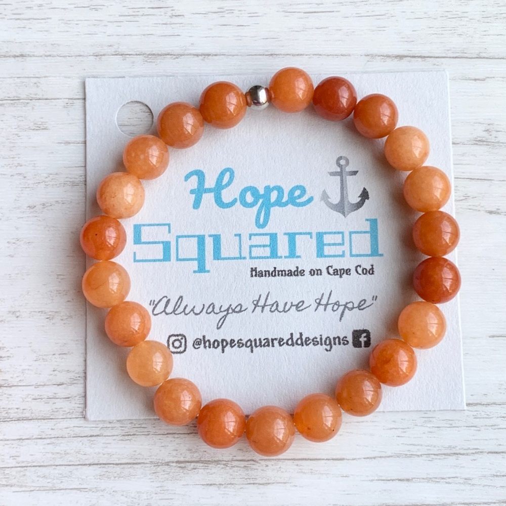 Beaded orange agate bracelet!